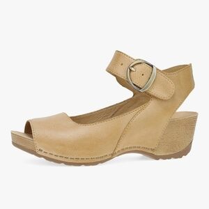 Dansko Tan Leather Wedge Sandals size 37